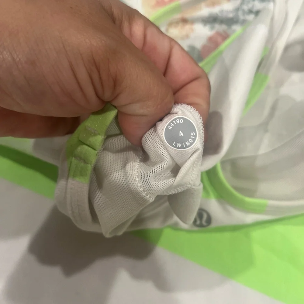 lululemon athletica Lime Green and White Tank Top
